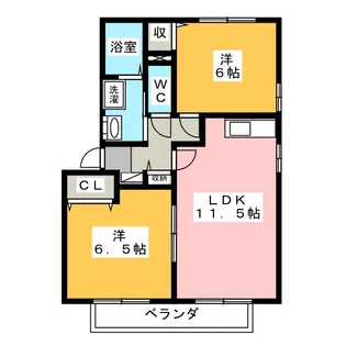 セジュールMOE A・B【2階】の間取り