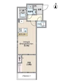 Lavare新中里【2階】の間取り