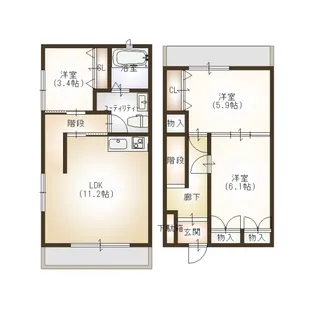 ヴォーグ【1階】の間取り