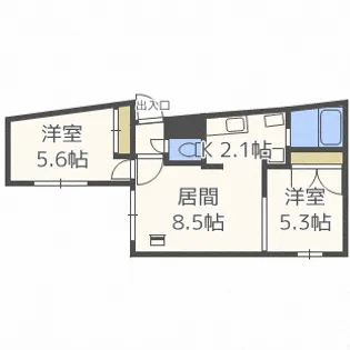 ビッグバーンズマンション水車町【2階】の間取り