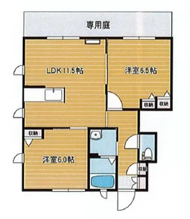 ロイヤルヒルズA棟【1階】の間取り