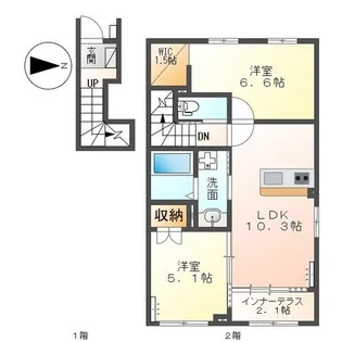 Duo Terrace【2階】の間取り