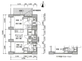 東雲キャナルコートCODAN14号棟【7階】の間取り