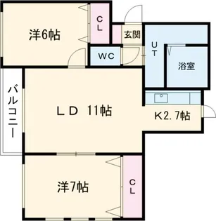 フレグランス恵庭【3階】の間取り