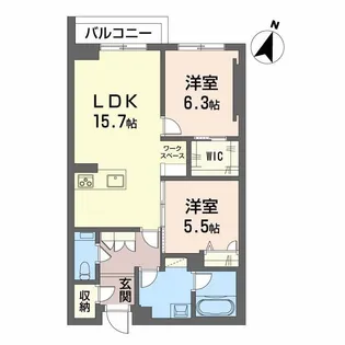 AZUR米山【1階】の間取り
