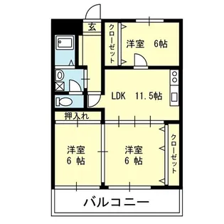 ドミール千田【1階】の間取り