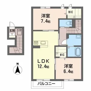 サンライズ新小路【2階】の間取り