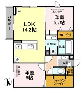 メゾン・ド・シェリI【1階】の間取り