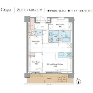 LUXENA+PAWS藤沢【4階】の間取り