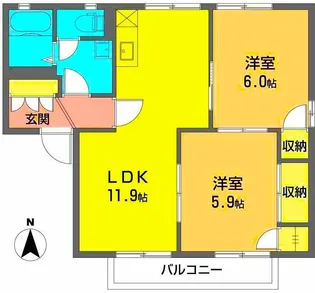 サンモールC【2階】の間取り