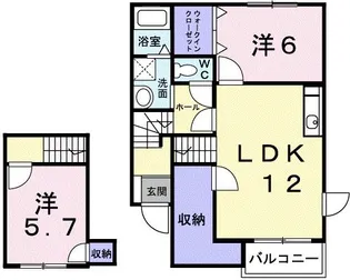 プラーノイースト【2階】の間取り