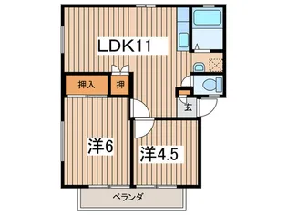 ふじハイツ【1階】の間取り