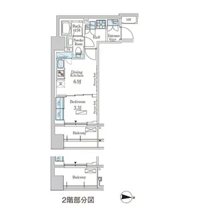 パークアクシス神楽坂・早稲田通り【12階】の間取り