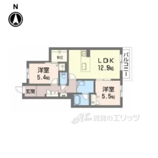 シャーメゾン平城山【2階】の間取り