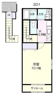 サニーポムB棟【2階】の間取り