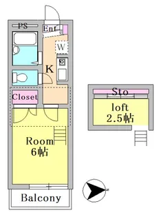 ビューティフルハイツB【2階】の間取り