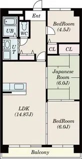 サン・パープル仲家【8階】の間取り