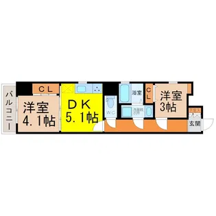 RECO東別院(レコ東別院)【4階】の間取り