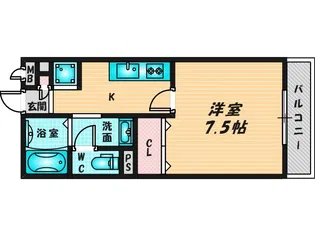 エクレール上小阪【3階】の間取り