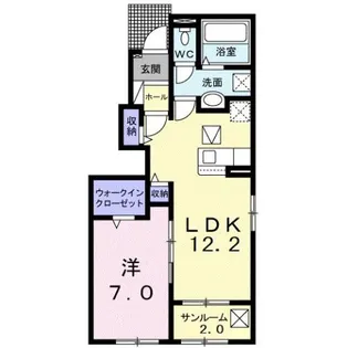 エクセレンテ久留米みづまII【1階】の間取り