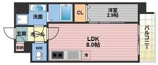 ArtizA瓦屋町II【2階】の間取り