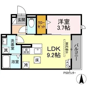 シュヴァル・レジェール【1階】の間取り
