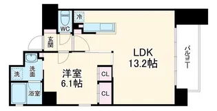 ベルフェリーク天満橋【7階】の間取り