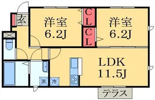 ルミエールB【1階】の間取り