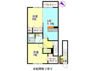 広島県広島市安佐南区緑井7【アパート】の間取り