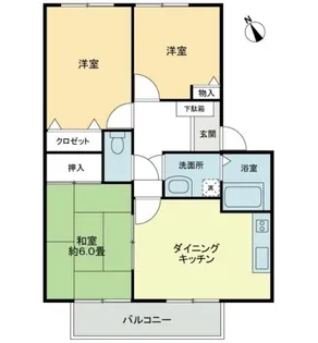 フォブール龍雲A【1階】の間取り