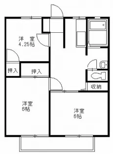 高宝ハイツII(ペット可)【1階】の間取り