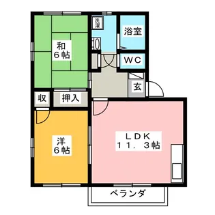 2LDKの間取り画像