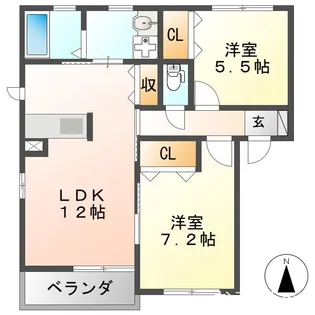 ドミールエスト C【2階】の間取り