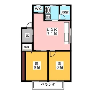 コーポ日吉A【1階】の間取り