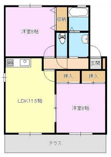 クレーセルS.T【1階】の間取り