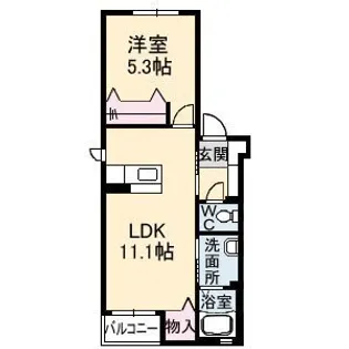 ラ・フルール プリムヴェール【2階】の間取り