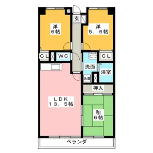 グランドヒルズ不二矢【2階】の間取り