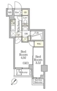 アジールコート池尻大橋【4階】の間取り