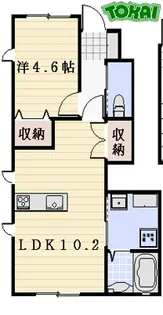 カーサ・ジュラーレB【1階】の間取り