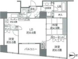 カスタリアタワー品川シーサイド【9階】の間取り