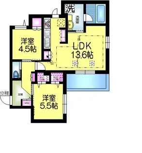 プランドール南流山【1階】の間取り