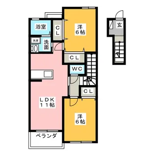 ラフレシールA【2階】の間取り