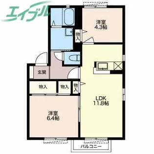 Vantage A【2階】の間取り