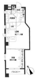 東京都中央区入船3【マンション】の間取り