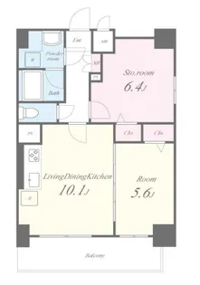 2LDKの間取り画像