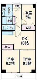 ソフトタウンニュー谷津遊園【1階】の間取り