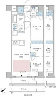 東京都新宿区早稲田町【マンション】の間取り