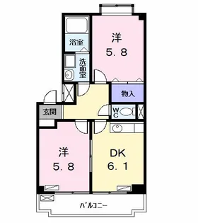 サンリバ-ウエスト【2階】の間取り