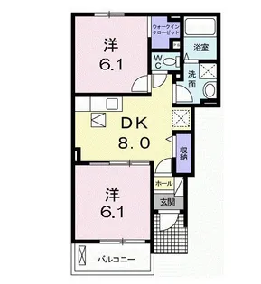 ロータスガーデン B【1階】の間取り
