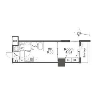 TLRレジデンス本町WEST【2階】の間取り